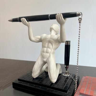 China Agriculture Jaguar JR-1235 new design bodybuilding sculpture gift open pen holder for decoration for sale