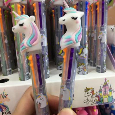 China Latest Design Promotion PL-002HLL Office School Stationery 6 Colors Cartoon Plastic Ball Pen for sale