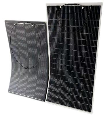 China Factory Sale 24% High Efficiency 200W 12V Monocrystalline Semi Flexible Heterojunction Solar Panels 158.75mmx158.75mm for sale