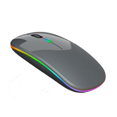 China 3D 2021 Colorful Luminescent Mute RGB USB Mouse 2.4G Computer Phone Game Rechargeable Charging Wireless Mouse for sale