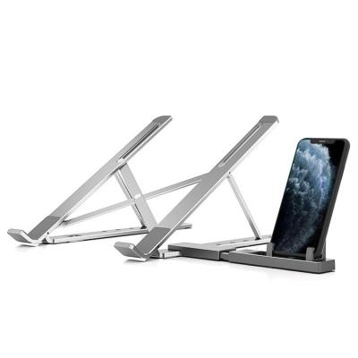 China 2022 Foldable Aluminum Laptop and Monitor Stand with Cell Phone Holder Laptop Stand for sale