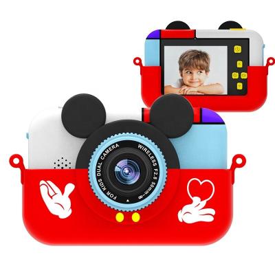 China Cheap Double HD Fun 2.4 Inch 1080P Camera Kids Digital Camera Game Toy Boy and Girl Gift Mickey Mouse Camera for sale