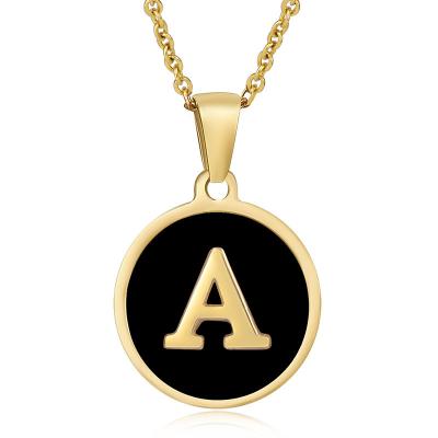 China Customized Fashion Factory Direct Sale Stainless Steel Gold Plated Letter Necklace For Men Women Unisex Jewelry for sale