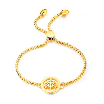 China TRENDY Classic Design Tree Of Life Charm Adjustable Chain Bracelets For Women Jewelry for sale