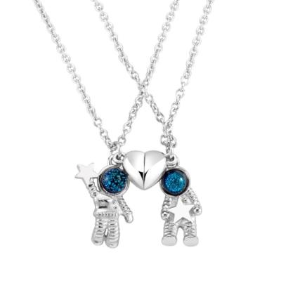 China FASHIONABLE Cartoon Popular Astronaut Stainless Steel Couple Necklace Pendant Necklace for sale