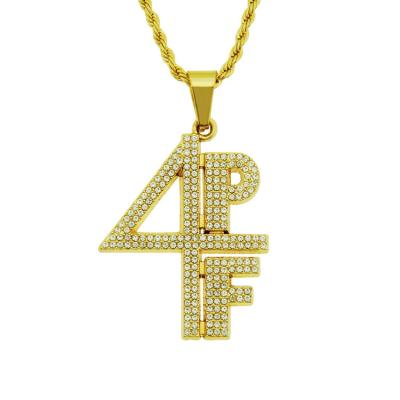 China Hiphop Hip Hop Style Number Letter Diamond Pendant Necklace For Men And Women for sale