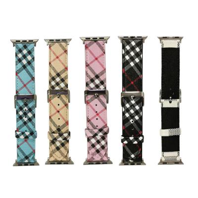 China Leather 2021 Fashion Charming Black Custom Women Luxury Brand Accessories PU Designers Leather Watch Strap Strap Band For Apple Watch 6 for sale