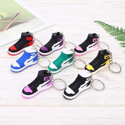 China 2021 Cute Loose Girly Luxury 3D Cartoon Rubber Brand Shoes Design Soft Silicone Sneaker Key Chain for sale