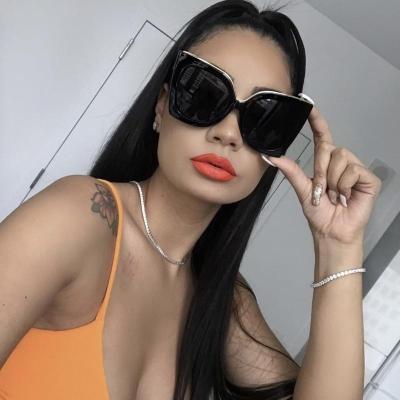 China Ginger Lenses Oversize Fashion Square Promotion Cat-eye Luxury Classic Vintage Fashion Sun Glasses Women Frame Sunglasses for sale