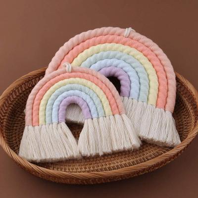 China Colorful INS Nursery Decor Bohemian Macrame Boho Nordic Tropical Home Tassel Woven Tapestry Wall Hanging Baby Kids Living Room for sale