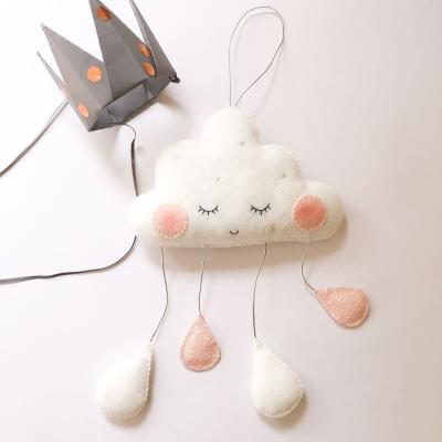 China Boho Kids Decoration Tropical Nordic Chic Cloud Raindrop Felt Ornament Kids Baby Room Home Wedding Accessories for sale