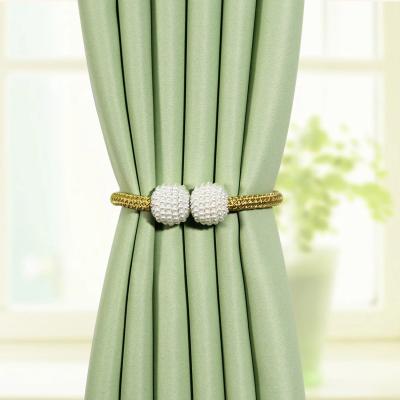 China Contemporary Home Decor Luxury Bead Tieback Magnetic Curtain Holder Holdbacks Buckle Clips Modern Decorative Luxury Walls Accessories for sale