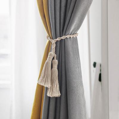 China Convenient Contemporary Design Wave Band Hang Drape Curtain Tassel Rope Holders Obstacle Tie Backs Buckle Boho Accessories for sale