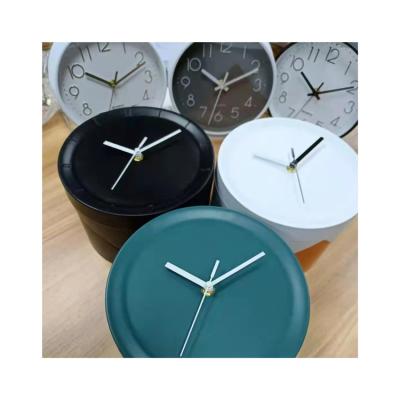 China Antique Style Kitchen Decor 20cm Small Round Shaped Round Corner Modern Minimalist Wall Clock for sale