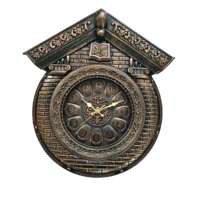 China Retro Vintage Style Digital Three-dimensional Creative Plastic Wall Clock European Antique Round Decorative Round Large Plastic Wall Clock for sale