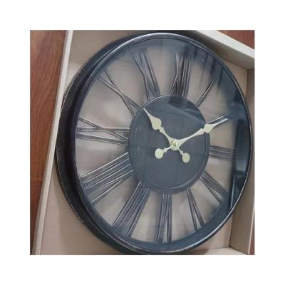 China Antique Style Customize Logo Home Decor Antique Style Plastic 40cm Quartz Vintage Round Shape Hanging Wall Clock for sale