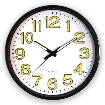 China Wholesale simple luminous creative home wall clock living room bedroom decoration 3d style quartz clock for sale