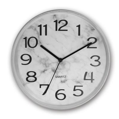 China Modern Simple Modern Minimalist Online Design Digital Wall Clock Cheap Round Plastic Frame Digital Shopping Lens Glass Wall Clock for sale