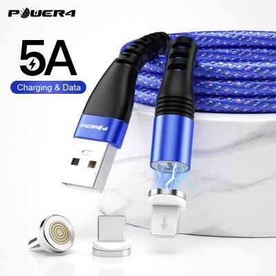 China Wholesale Data Cable 3in1 Bm2A 5A Nylon Braided Magnetic Fast Charging USB 3in1 USB Cable Micro Type C 1M Charger Data Sync Cable for sale