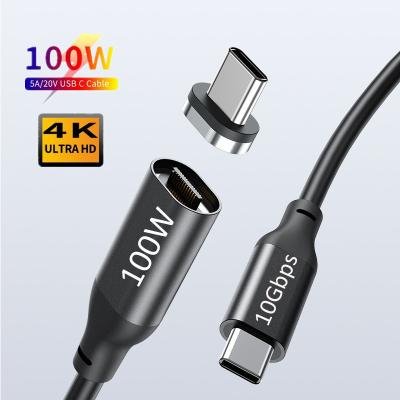 China 100w Magnetic Cable GM1A USB 3.1 Gen 2 Type C To Mobile Phone Magnet 100W Fast Charging Data 100W 10Gbps Magnetic Cable Support 20V 5A Magnetic C Cable for sale