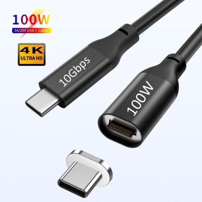 China 5A Data PD 100W 5A Magnetic Charger Magnet Magnetic C Type C Dual USB C USB 3.1 Gen2 Cable GM1D 4K Super Fast Charging Magnetic Video 10Gbps Cable for sale