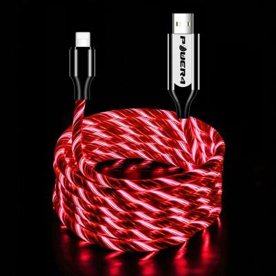 China USB C LR2C Smart Charger Cable LED Illuminated EL Flowing Light Up IOS 8 Pin Type C USB Mobile Phone Micro Android iPhone Charger Data Cable For for sale