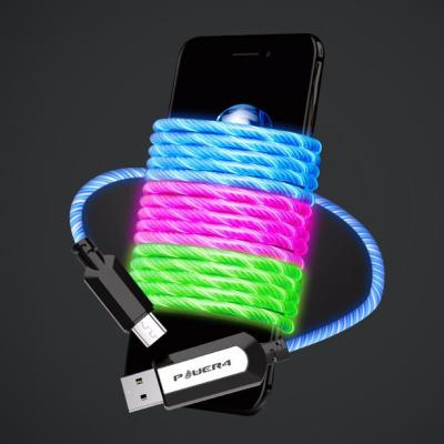 China MP3/MP4 High Quality Visible Glowing Light 8 PIN Lightning Micro USB EL Player LR2E LED Type C Phone Charging Data Cable For iPhone Android for sale