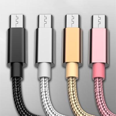 China Wholesale Micro Cable B1A Nylon Braided Mobile Phone 2A Fast Charging USB Data Cable 1M 2M 3M USB To Micro USB Cable For Android for sale