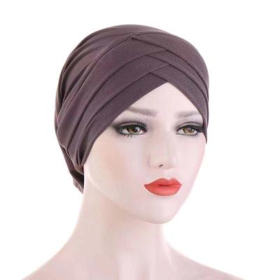 China Factory wholesale cotton hijab head scarf muslim women's cotton base ramie cotton base crystal hat for sale