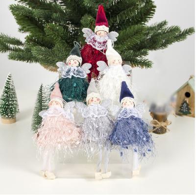 China Hot Selling Creative Christmas Gift 2022 Popular Christmas Angel Cute Hanging Doll Fashion Woolen Christmas Tree Decoration for sale