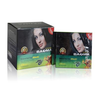 China Change Hair Color BAOMA Natural Hair Dye Black Hair Dye Color Shampoo Based Herbal Hair Darkening for sale