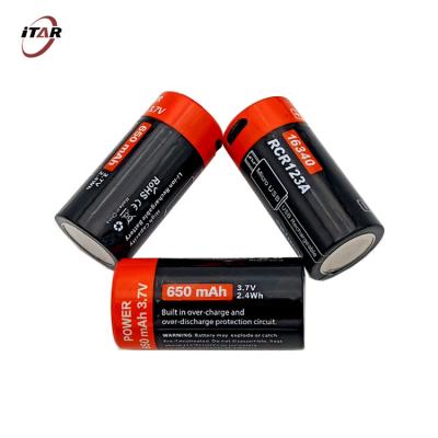 China BMS 16340 Li Ion Rechargeable Batteries 3.7V 700mAh para las fans electrónicas en venta