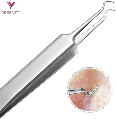 China Professional High Quality Facial Blackhead Remover Curved Tweezers Blackhead Remover Comedone Arc Shape Acne Clip Blackhead Remover Blackhead Remover for sale