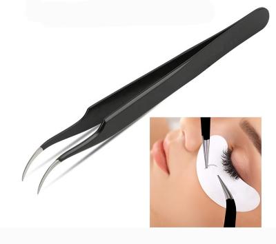 China Custom Logo False Eyelash Extension Professional Stainless Steel Eyelash Extension Tool Stainless Steel Eyelash Extension Tweezers for sale