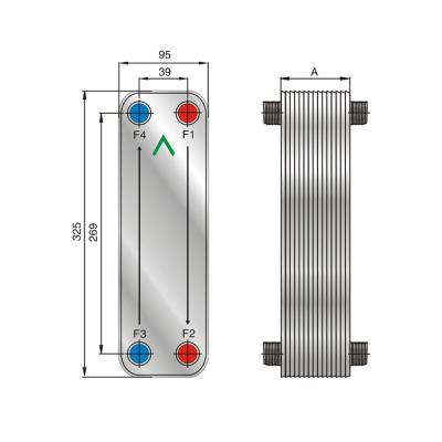 China Welded Heat Pump Plate Heat Exchanger FHC030 AC30 Evaporator R410a for sale