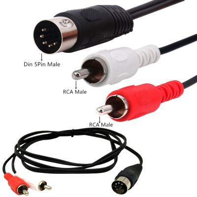 China COMPUTER FRONT 5 Pin DIN to RCA Cable, 5 Pin Din Male to 2 RCA Male Audio Cable for Electrophonic Bang and Olufsen, Naim, Quad.Stereo Systems for sale