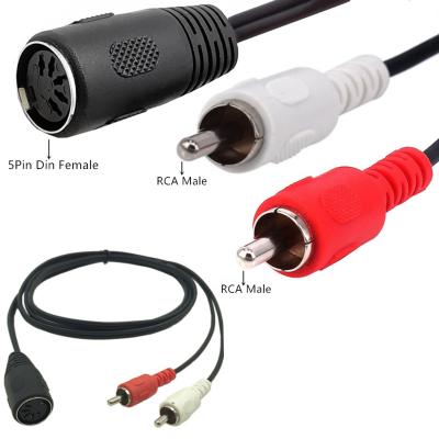 China Multimedia FRONT Din 5-Pin Female to 2 RCA Male Audio Adapter Cable for Electrophonic Bash and Olufsen, Naim, Quad.Stereo Systems for sale