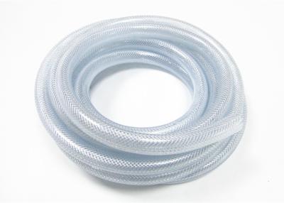 China Manguera trenzada clara del PVC, aceite reforzado fibra flexible química de la manguera del agua resistente en venta