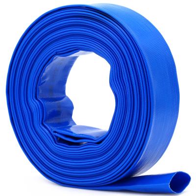 China Slang van de de Poolterugslag van DAVCO 1,25‘ × 50 de ', Op zwaar werk berekend Versterkt Blauw pvc legt de Vlakke Slangen van de Waterlossing Te koop