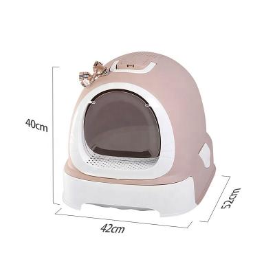 China Portable Auto Enclosed Luxury Sustainable Cat Litter Toilet Smart Self Cleaner Cat Litter Box for Wi-Fi Supported Electric Cleaner for sale