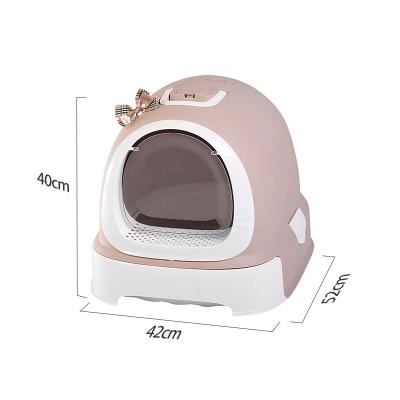 China Sustainable Cat Litter Box Cat Bedpan Fully Enclosed Deodorant Pet Toilet High Capacity Cat Litter Tray Within 20KG Pets Cleaning Supplies for sale