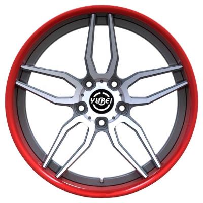 China 6061 Aluminum Alloy T6 18-22 Inch Deep Lip Car Wheel Forged Alloy Rims Wheel Hub Red Black for sale