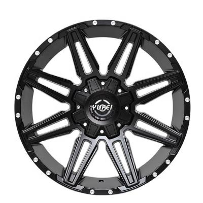 China Aluminum Alloy 6061 T6 Rim 15x8 6 Holes G Class Mesh Lip Wheels Black Auto Off Road Alloy Rims Suv 6 Lug Stud 15 Inch 6x139.7 4x4 Forged Off-Road Car for sale