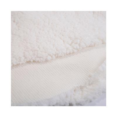 China Breathable Factory Supplying Pure White Thick Polyester Sherpa Cotton Fleece Fabric For Winter Clothes for sale