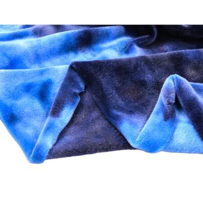 China Breathable Tie Dye Polyester Crystal Velvet Fabric Tie Dye Shear Sherpa Fleece Fabric Spandex for sale