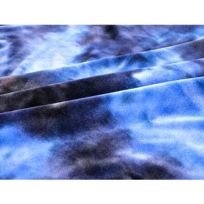 China Breathable Fleece Velvet Fabrics Wholesale Tie Dye Fabrics Print Velvet Fabric For Clothes for sale