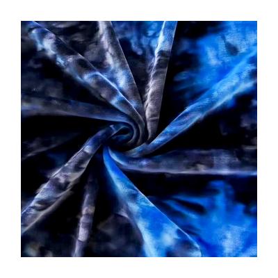 China Memory Plush High Quality Elastic Skin Friendly Tie Dyed Spandex Super Softr Fabric for sale