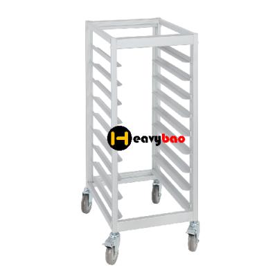 China SS201/SS301 Stainless Steel Bread Cart Food Serving Trolley GN PAN Rack Serving Trolley For Hotel Canteen for sale