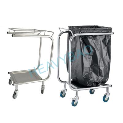 China Modern Desgin Heavybao Stainless Steel Garbage Bag Trolley Garbage Collection Container Cleaning Trolley For Hotel Restaurant for sale