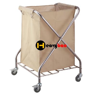 China Hotel Laundry Trolley Goods Cart Stainless Steel Cleaning Laundry Trolley for Hospital/Hotel for sale